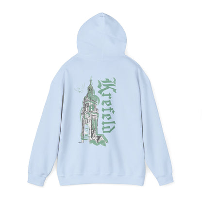 Krefeld Hoodie „Bahnhof Tower“ – Urban Illustration Hoodie | Krefeld.Original