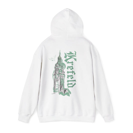 Krefeld Hoodie „Bahnhof Tower“ – Urban Illustration Hoodie | Krefeld.Original