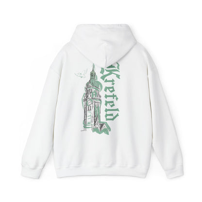 Krefeld Hoodie „Bahnhof Tower“ – Urban Illustration Hoodie | Krefeld.Original
