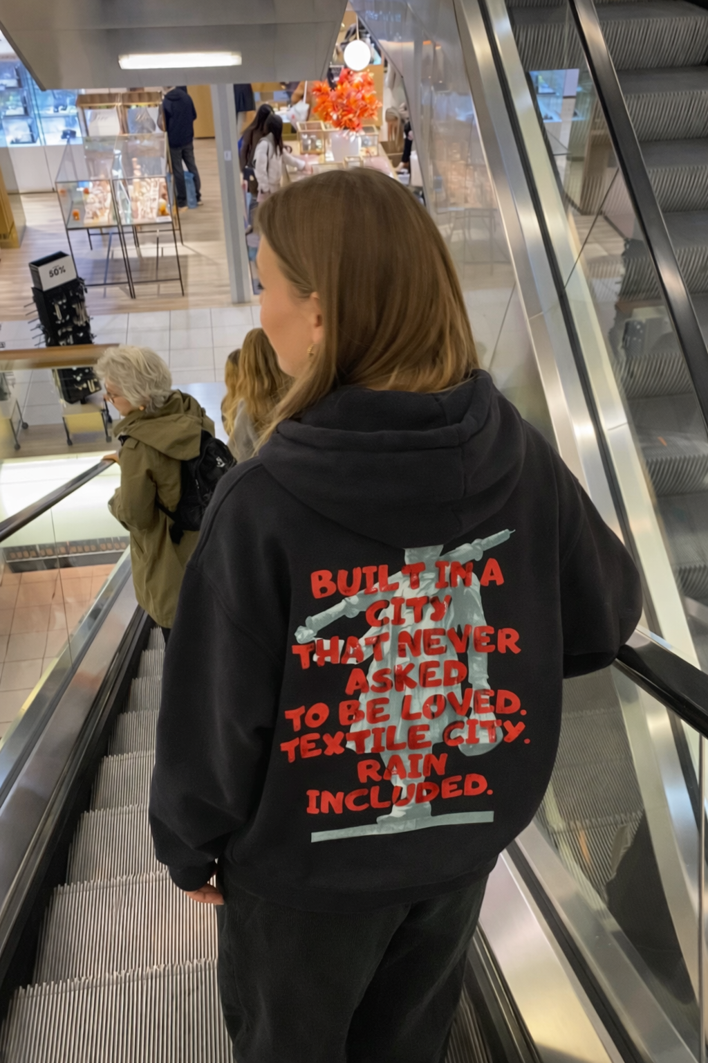 Textile City Quote hoodie | Graphic Back Print sweatshirt